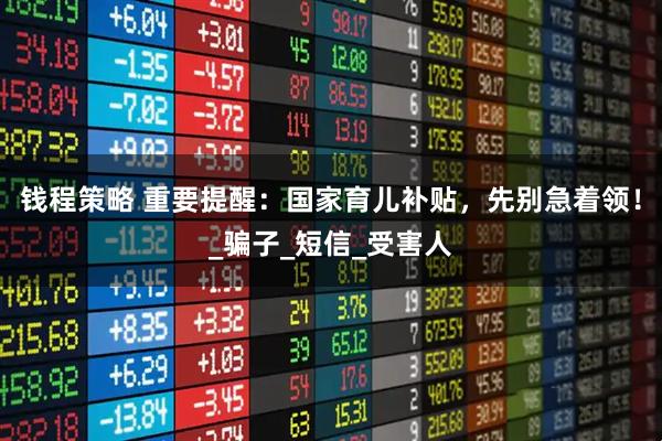 钱程策略 重要提醒：国家育儿补贴，先别急着领！_骗子_短信_受害人