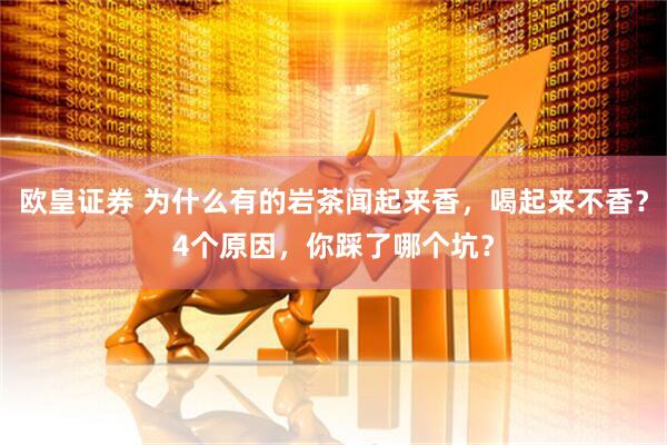 欧皇证券 为什么有的岩茶闻起来香，喝起来不香？4个原因，你踩了哪个坑？