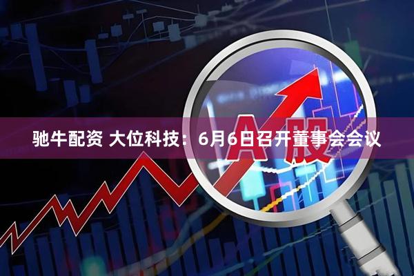 驰牛配资 大位科技：6月6日召开董事会会议